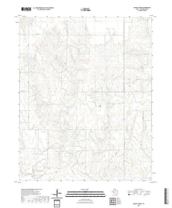 Dugout Creek, TX — USGS 7.5-minute topo (2022)