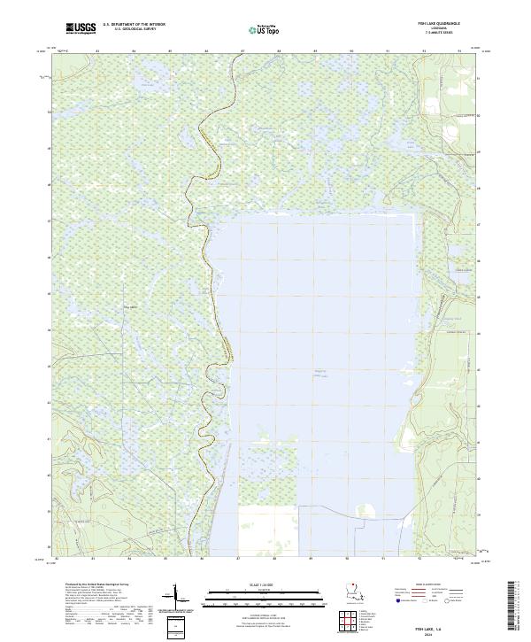 Fish Lake, LA — USGS 7.5-minute topo (2024)