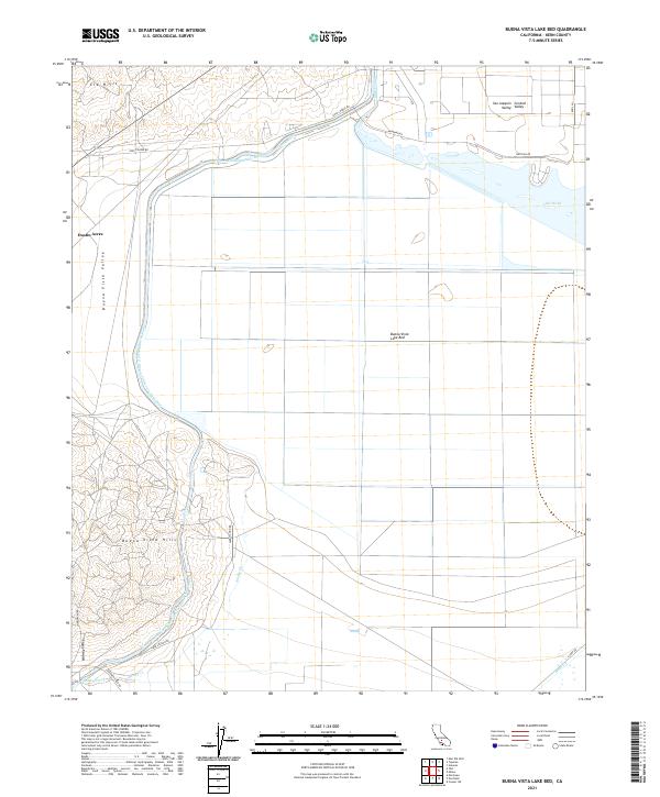 Buena Vista Lake Bed, CA — USGS 7.5-minute topo (2021)