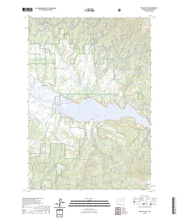 Phillips Lake, OR — USGS 7.5-minute topo (2024)