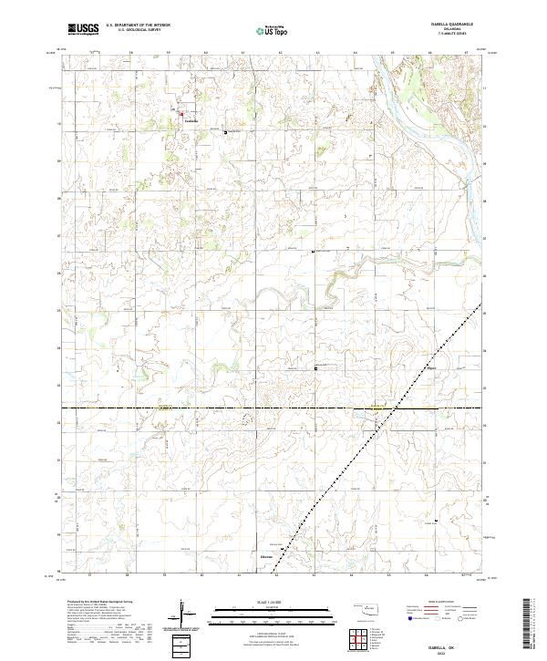 Isabella, OK — USGS 7.5-minute topo (2022)