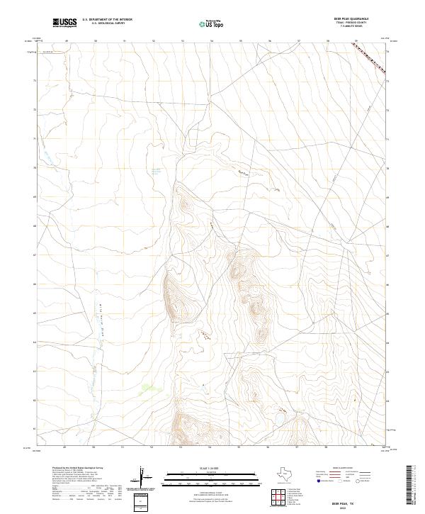 Deer Peak, TX — USGS 7.5-minute topo (2022)