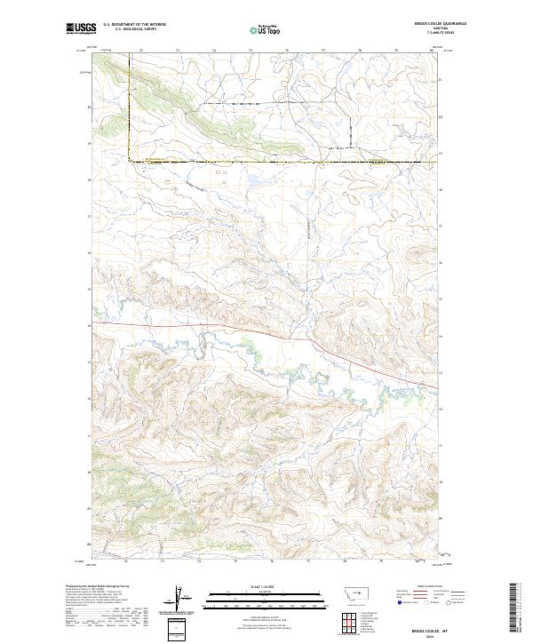 Briggs Coulee, MT — USGS 7.5-minute topo (2024)