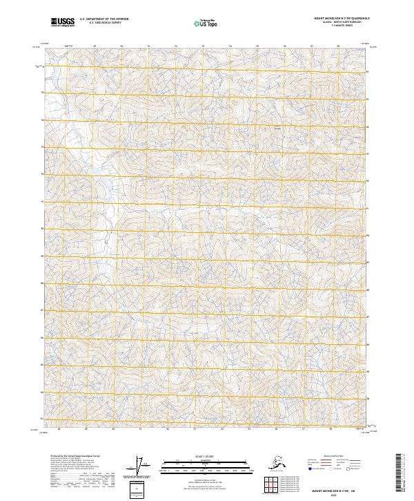 Mount Michelson B-3 SW, AK — USGS 7.5-minute topo (2023)