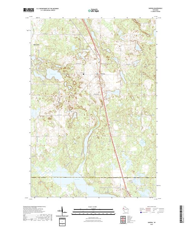 Sarona, WI — USGS 7.5-minute topo (2022)