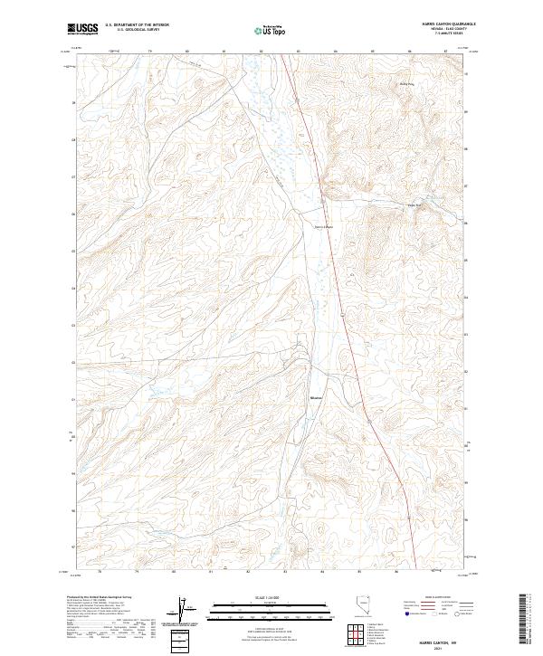 Harris Canyon, NV — USGS 7.5-minute topo (2021)
