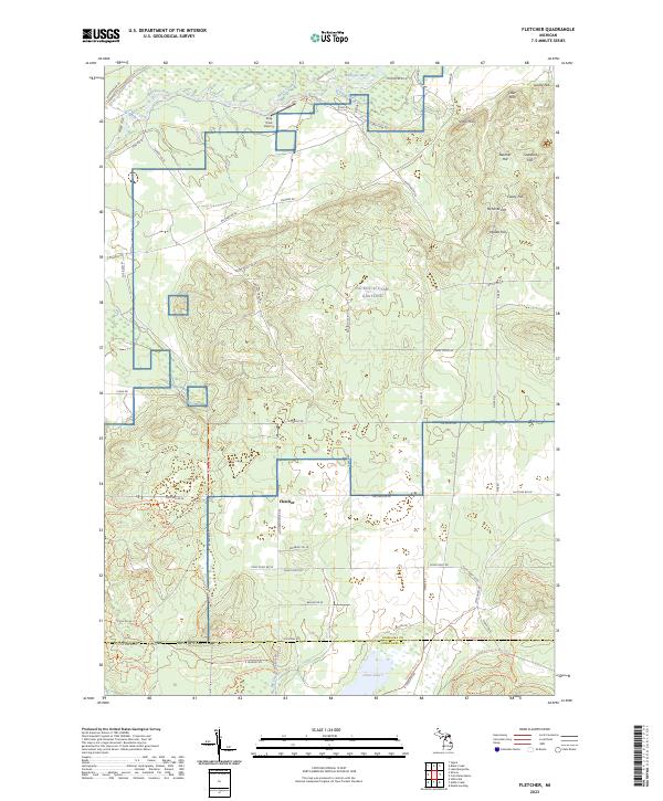 Fletcher, MI — USGS 7.5-minute topo (2023)