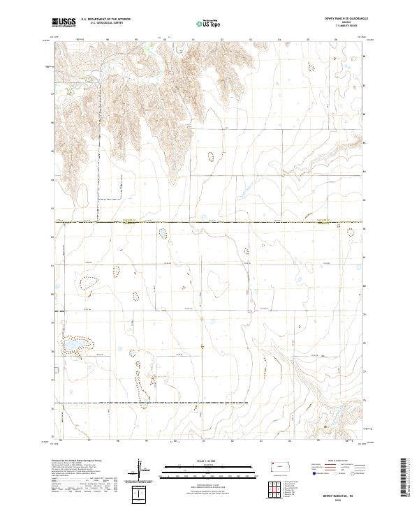 Dewey Ranch SE, KS — USGS 7.5-minute topo (2022)