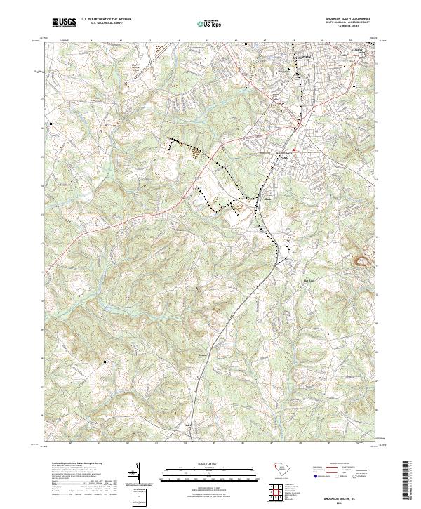 Anderson South, SC — USGS 7.5-minute topo (2024)