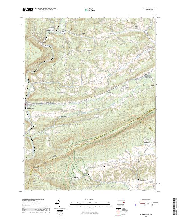 New Ringgold, PA — USGS 7.5-minute topo (2023)