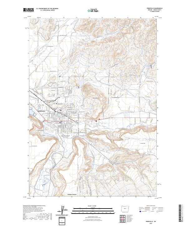 Prineville, OR — USGS 7.5-minute topo (2023)