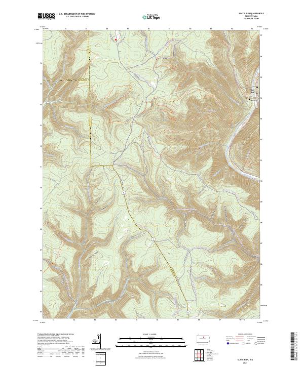 Slate Run, PA — USGS 7.5-minute topo (2023)