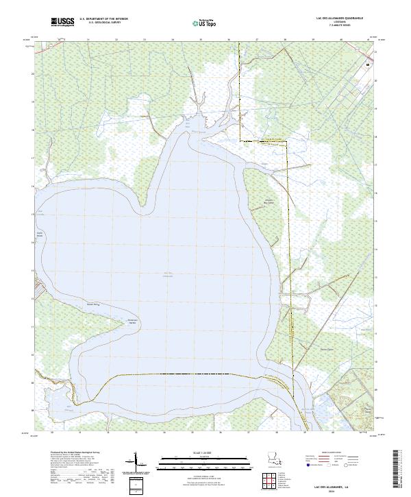 Lac des Allemands, LA — USGS 7.5-minute topo (2024)