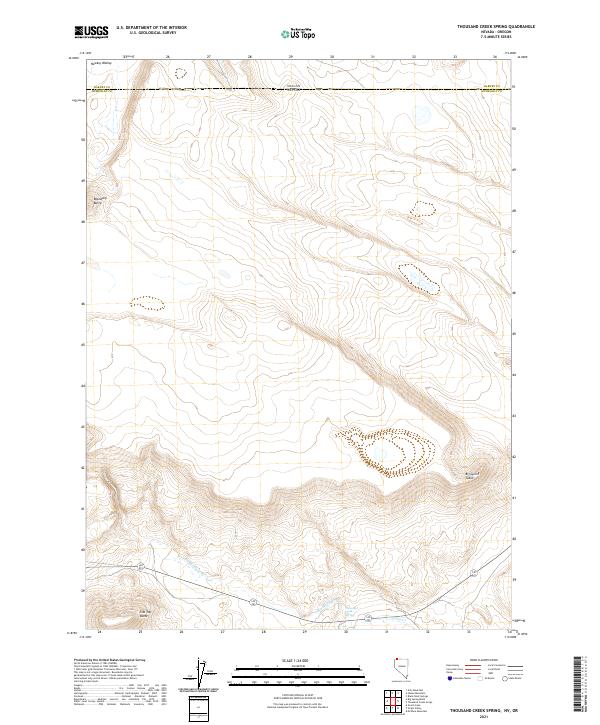 Thousand Creek Spring, NV-OR — USGS 7.5-minute topo (2021)