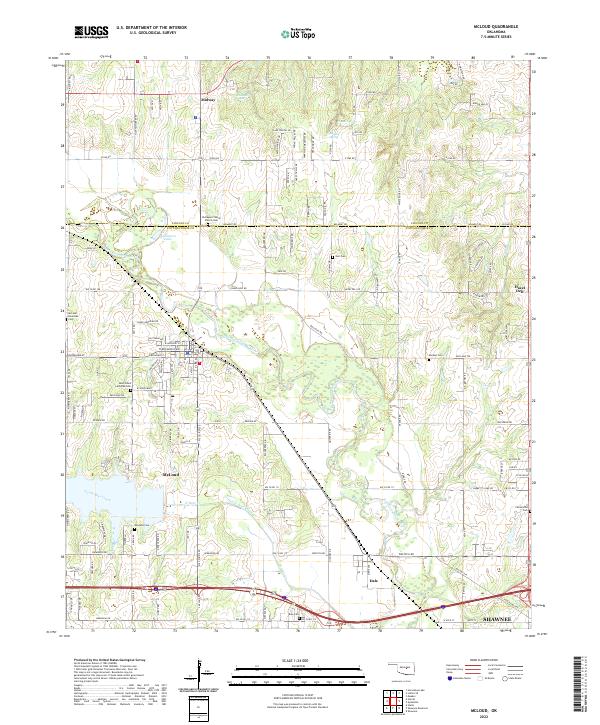 McLoud, OK — USGS 7.5-minute topo (2022)