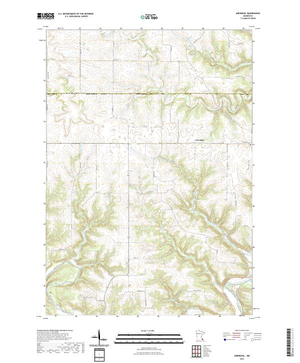 Arendahl, MN — USGS 7.5-minute topo (2022)