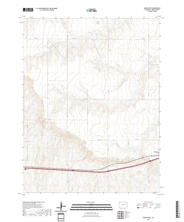 Genoa West, CO — USGS 7.5-minute topo (2022)