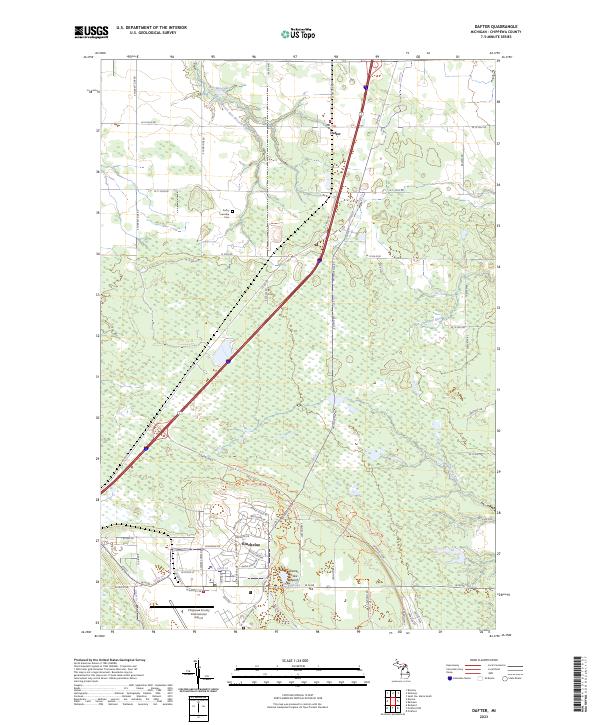 Dafter, MI — USGS 7.5-minute topo (2023)