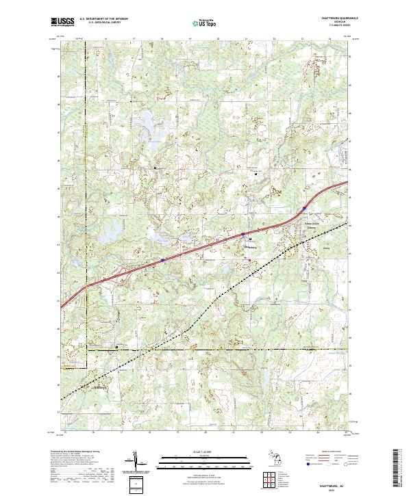 Shaftsburg, MI — USGS 7.5-minute topo (2023)