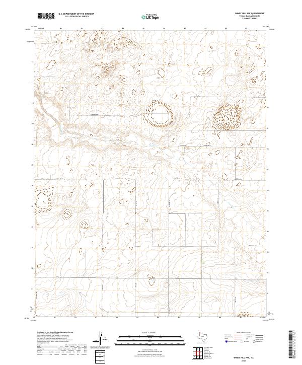 Windy Hill NW, TX — USGS 7.5-minute topo (2022)