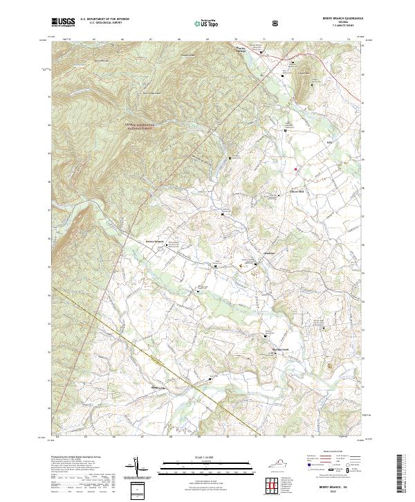 Briery Branch, VA — USGS 7.5-minute topo (2022)
