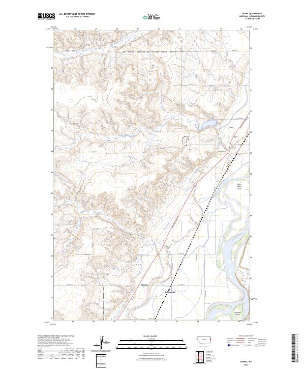 Crane, MT — USGS 7.5-minute topo (2024)