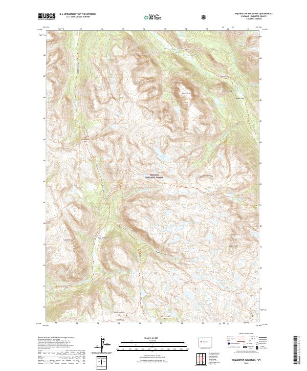 Squaretop Mountain, WY — USGS 7.5-minute topo (2021)