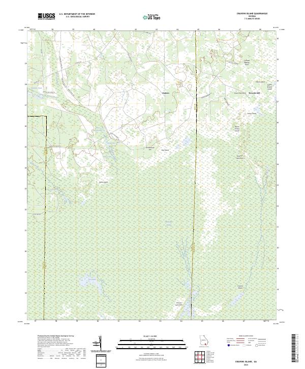 Cravens Island, GA — USGS 7.5-minute topo (2024)