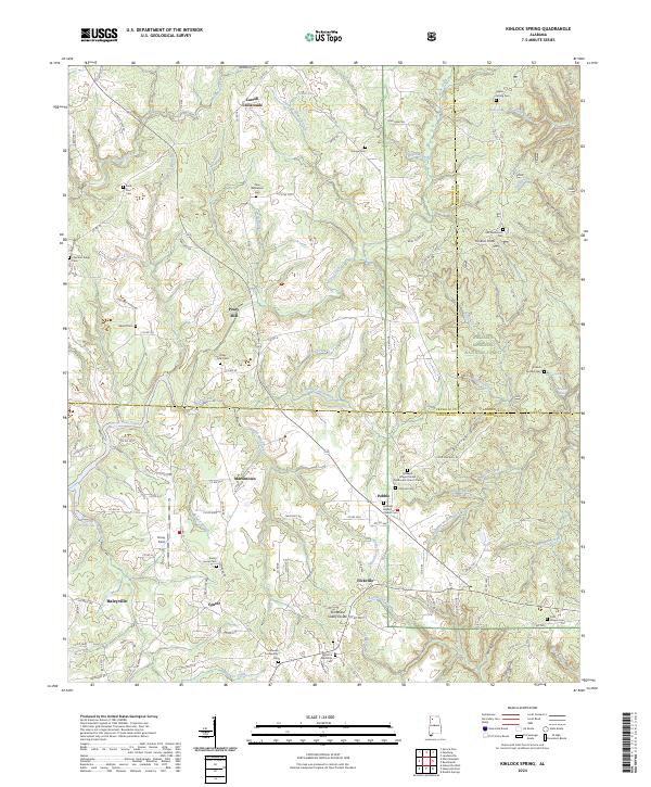Kinlock Spring, AL — USGS 7.5-minute topo (2024)