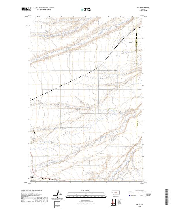 Kolin, MT — USGS 7.5-minute topo (2024)