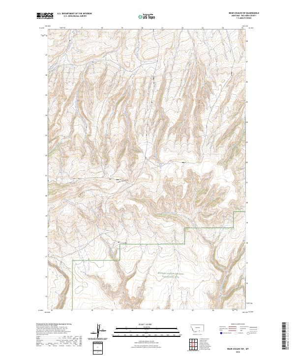 Bear Coulee SW, MT — USGS 7.5-minute topo (2024)