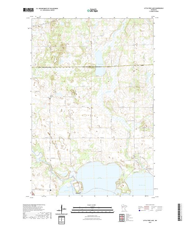 Little Pine Lake, MN — USGS 7.5-minute topo (2022)