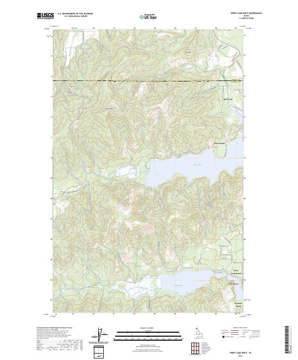 Spirit Lake West, ID — USGS 7.5-minute topo (2024)