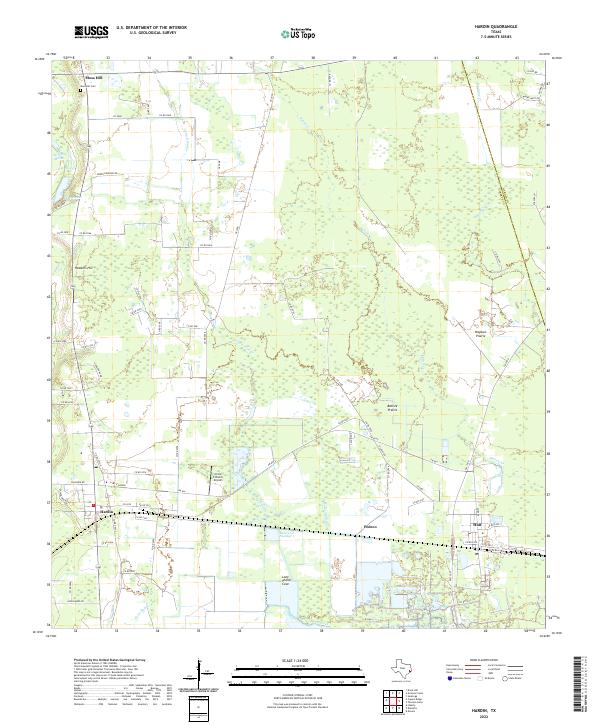 Hardin, TX — USGS 7.5-minute topo (2022)