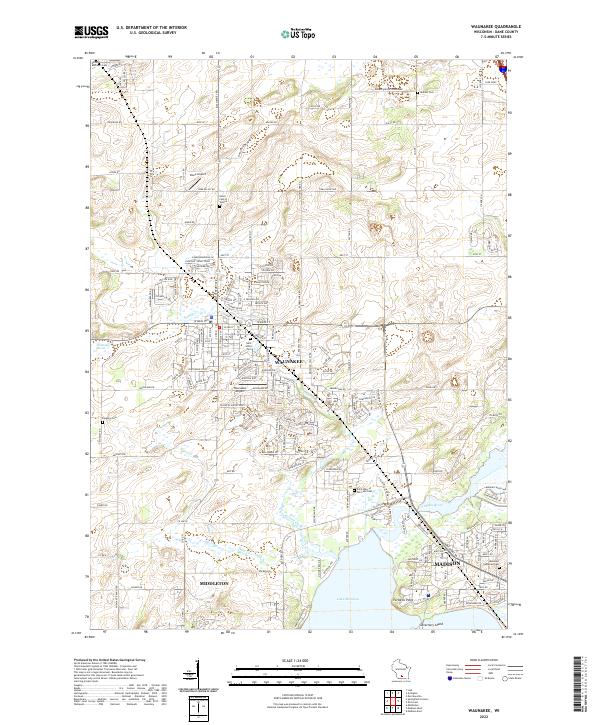Waunakee, WI — USGS 7.5-minute topo (2022)
