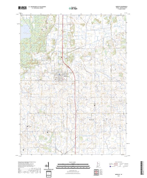 Morocco, IN — USGS 7.5-minute topo (2022)