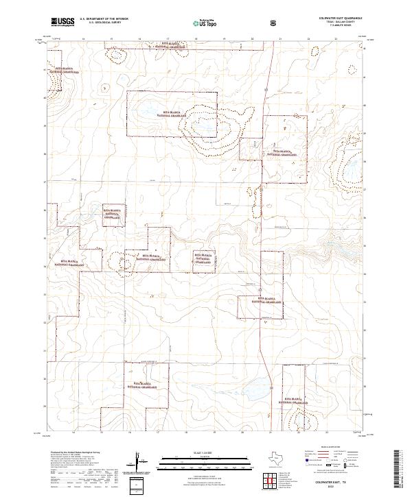 Coldwater East, TX — USGS 7.5-minute topo (2022)