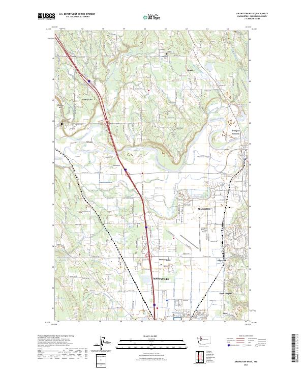 Arlington West, WA — USGS 7.5-minute topo (2023)