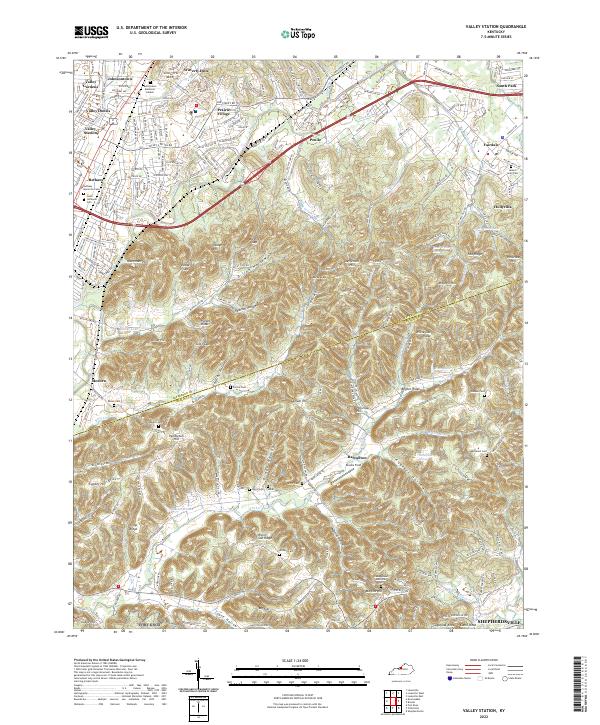 Valley Station, KY — USGS 7.5-minute topo (2022)