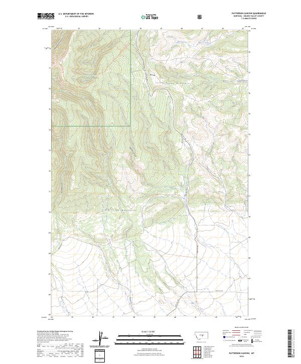 Patterson Canyon, MT — USGS 7.5-minute topo (2024)