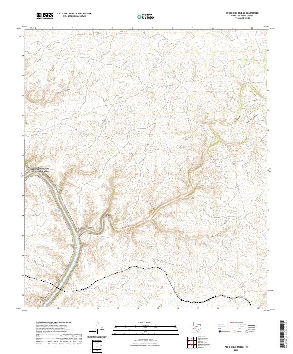 Pecos High Bridge, TX — USGS 7.5-minute topo (2022)