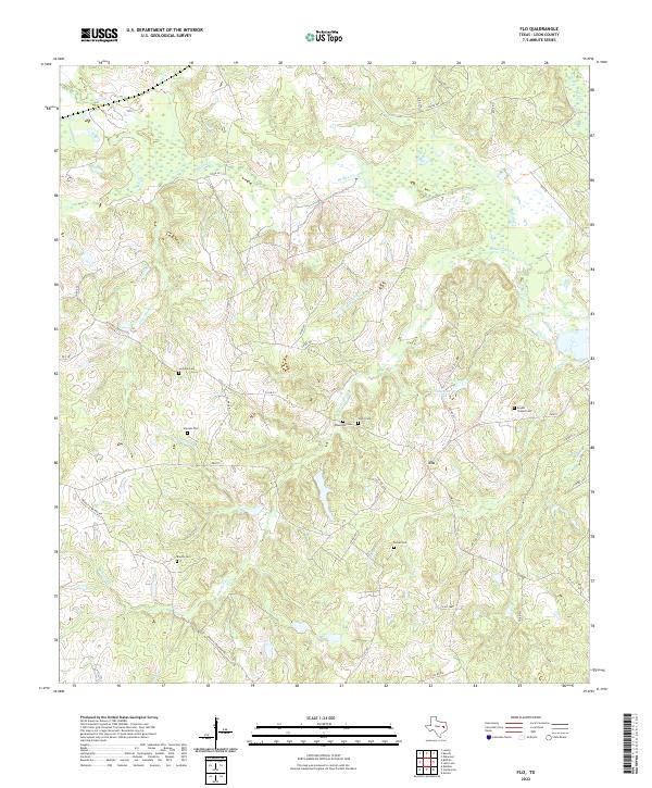 Flo, TX — USGS 7.5-minute topo (2022)