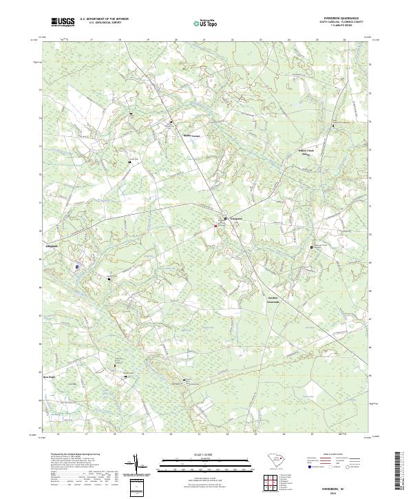 Evergreen, SC — USGS 7.5-minute topo (2024)