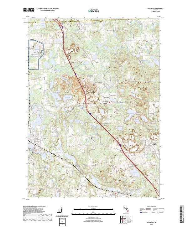 Davisburg, MI — USGS 7.5-minute topo (2023)