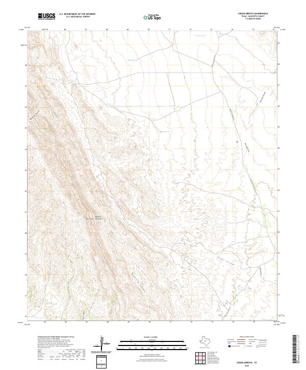 Cedar Arroyo, TX — USGS 7.5-minute topo (2022)