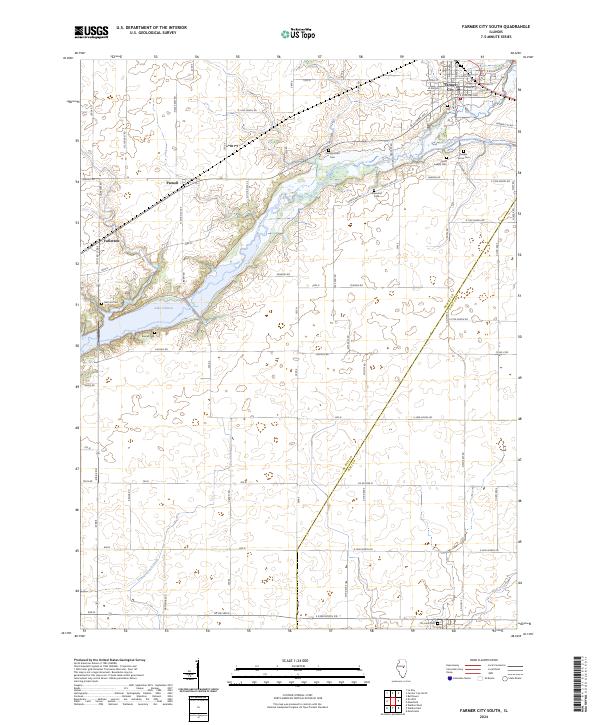 Farmer City South, IL — USGS 7.5-minute topo (2024)