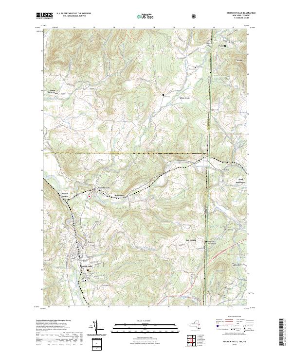 Hoosick Falls, NY-VT — USGS 7.5-minute topo (2023)