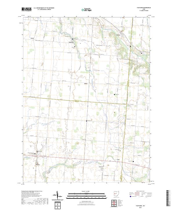 Fletcher, OH — USGS 7.5-minute topo (2023)