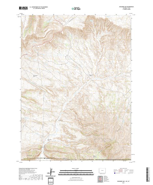 Richards Gap, WY-UT — USGS 7.5-minute topo (2021)
