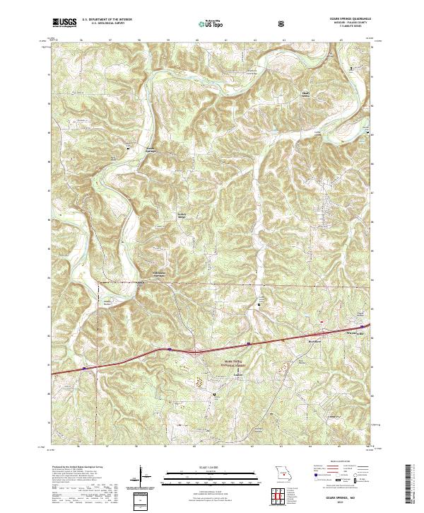 Ozark Springs, MO — USGS 7.5-minute topo (2021)